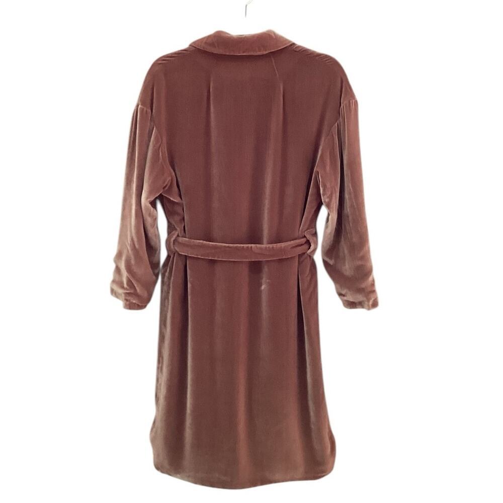 Emerson Fry Studio Coat In Blush Velvet Size 2 Belted Pockets Silk Blend Velvet - Picture 8 of 14